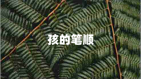 孩的筆順