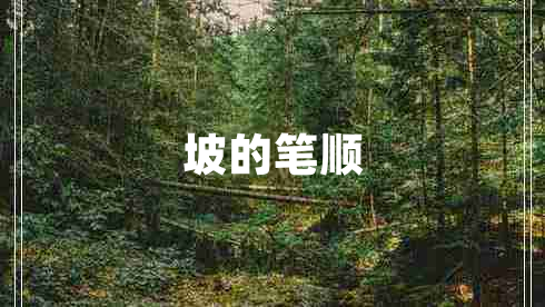 坡的筆順