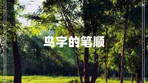 鳥(niǎo)字的筆順