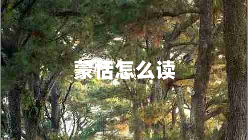 蒙恬怎么讀