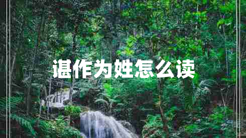 諶作為姓怎么讀