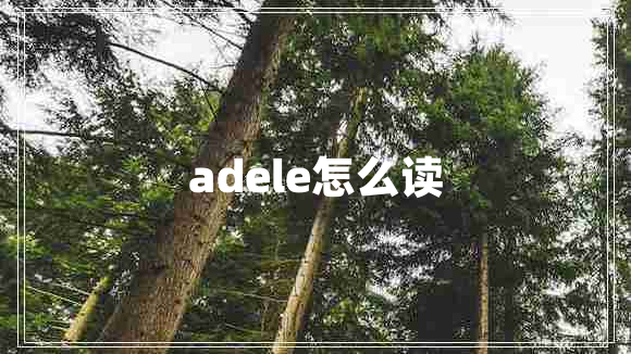 adele怎么讀