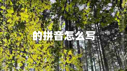 的拼音怎么寫(xiě)