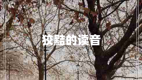 狡黠的讀音