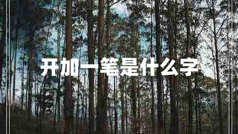 開(kāi)加一筆是什么字