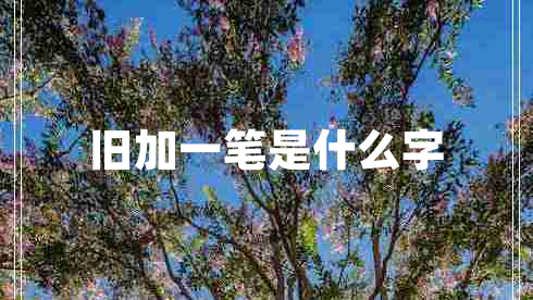 舊加一筆是什么字