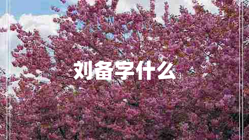 劉備字什么