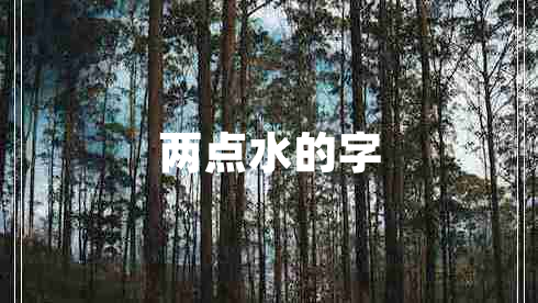 兩點(diǎn)水的字