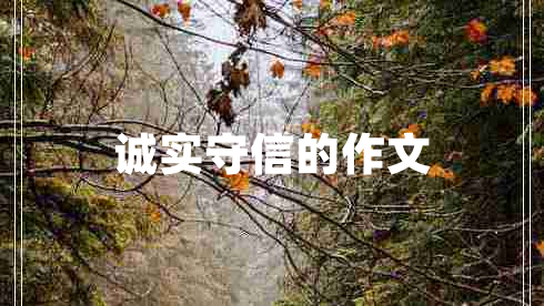 誠實(shí)守信的作文