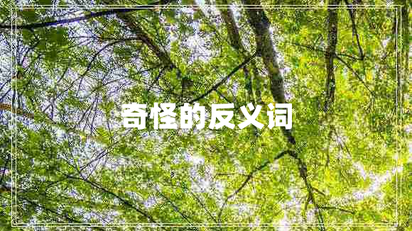 奇怪的反義詞
