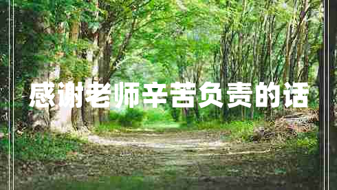 感謝老師辛苦負責的話(huà)