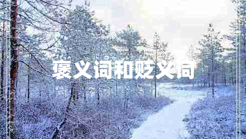 褒義詞和貶義詞