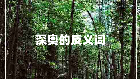 深奧的反義詞