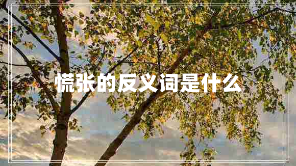 慌張的反義詞是什么