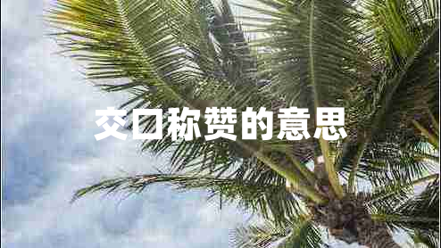 交口稱(chēng)贊的意思