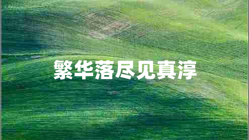 繁華落盡見(jiàn)真淳