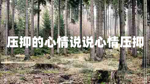 壓抑的心情說(shuō)說(shuō)心情壓抑