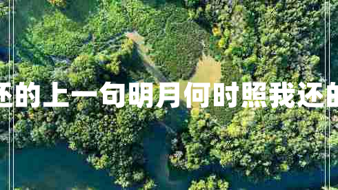 明月何時(shí)照我還的上一句明月何時(shí)照我還的前一句是什么