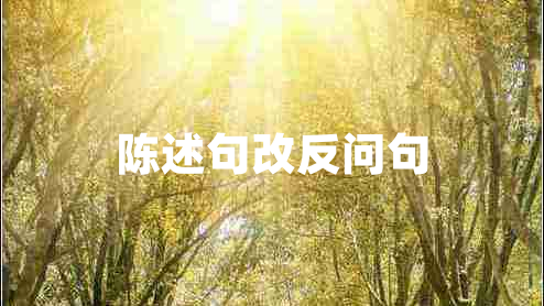 陳述句改反問(wèn)句