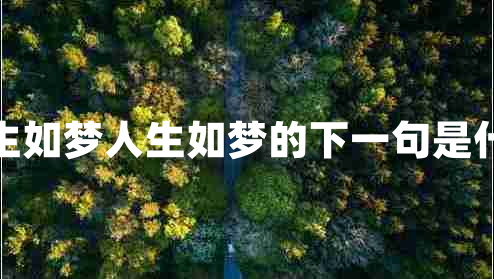 人生如夢(mèng)人生如夢(mèng)的下一句是什么