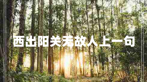 西出陽(yáng)關(guān)無(wú)故人上一句