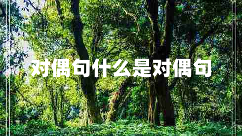 對偶句什么是對偶句