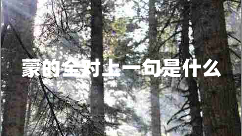 蒙的全對上一句是什么