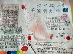 大手拉小手創(chuàng  )作文明校園手抄報內容
