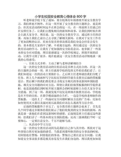 校園安全作文初中800字