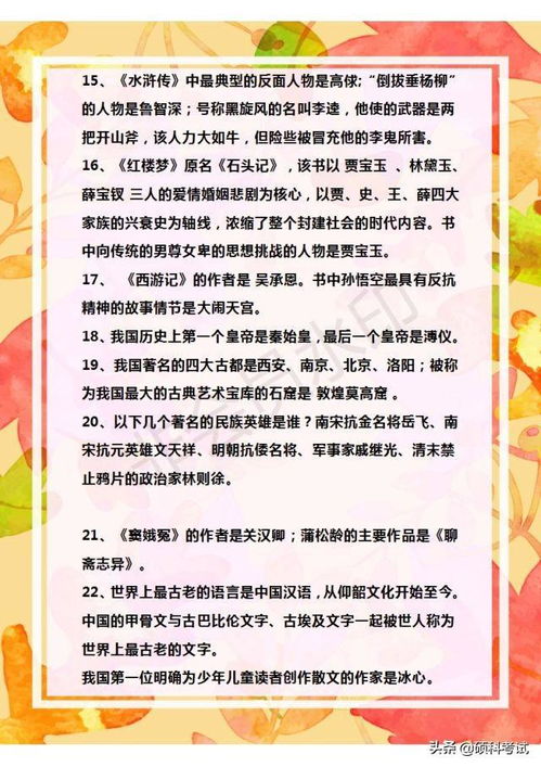 小學語文課外基礎知識積累