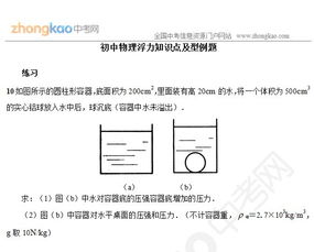 浮力基礎知識練習