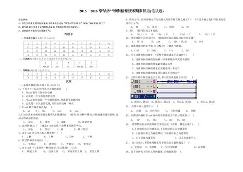 動畫基礎(chǔ)知識題目
