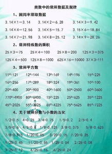 基礎知識,數學(xué)公式,小學(xué)